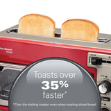 Red Hamilton Beach Toastation 22724, Combining a 2-Slice Toaster with Toaster Oven