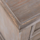 ClickDecor Thomas Antique Country-Style Dresser with 3 Drawers, Curved Legs and Black Ring Handles, Weathered Gray Wood Accent Furniture