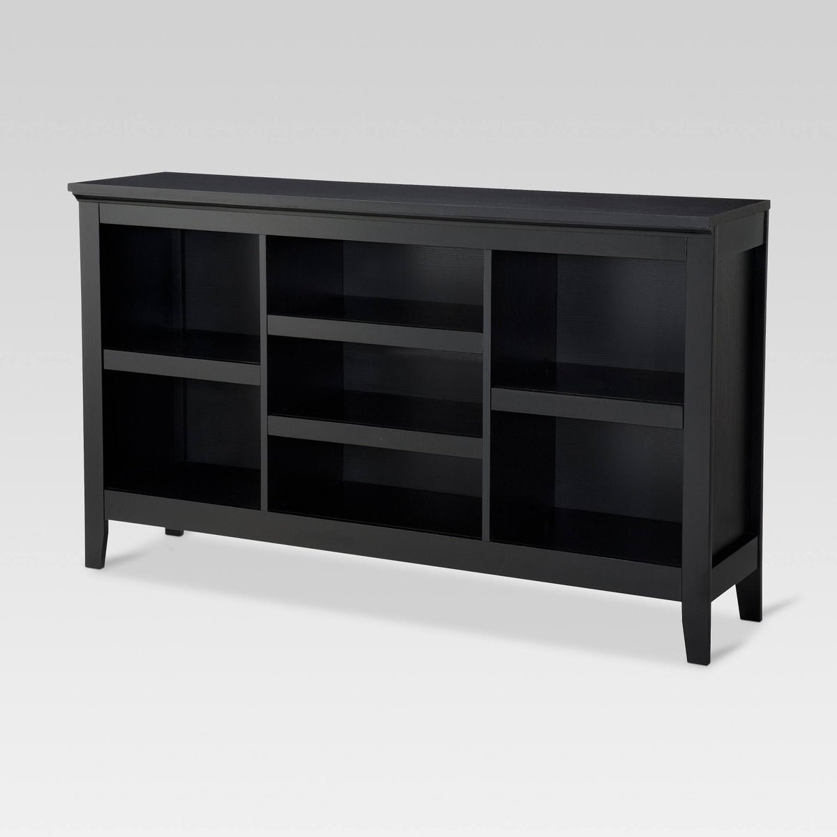 Threshold Carson Horizontal Bookcase with Adjustable Shelves, Black Finish