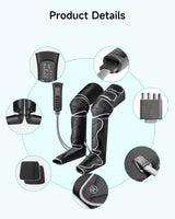 ALLJOY Full-Leg Air Compression Massager with 6 Modes, Memory Controller and 2 Heat Levels for Foot, Knee, Circulation and Pain Relief
