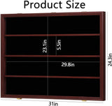 Black 35-Card Sports Trading Card Display Case with UV Protection, Clear View, Lockable Wall Cabinet and Baseball or Basketball Card Frame