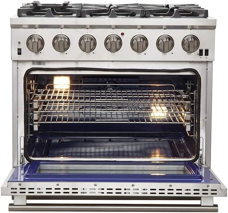 Capriasca Titanium Professional 36-Inch Freestanding Gas Range