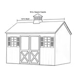 Good Directions Manchester Square Vinyl Cupola with Rooster Weathervane, 18 x 18 x 40 Inches
