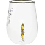 Beach Happy Starfish Stemless Wine Glass, 19 oz with 3-D Figurine