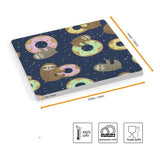 4-Piece Donut Sloth Ceramic Coaster Set, 3.9-Inch Absorbent Heat-Resistant Drink Coasters with Cork Bases for Home, Kitchen or Bar