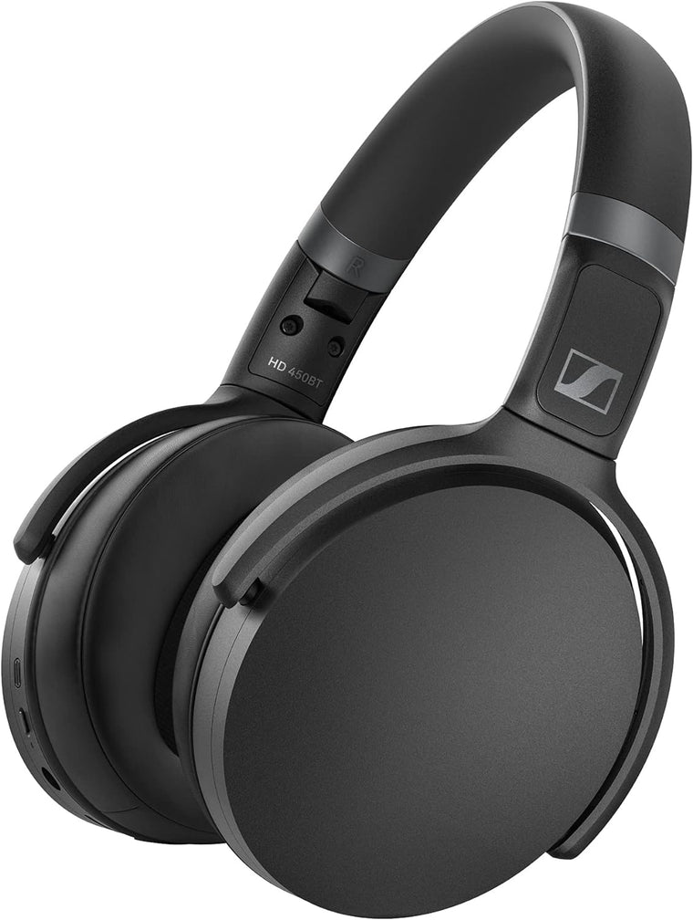 SENNHEISER HD 450BT Wireless Bluetooth 5.0 Headphones with Active Noise Cancellation, 30-Hour Battery, USB-C Fast Charging and Foldable Black Design