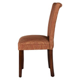 HomePop Parsons Dining Chair with Red and Gold Damask Upholstery