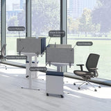 VaRoom Light Grey Desk Privacy Shield with Soundproofing, 48 W x 18??H, Cubicle-Style Divider Panel for Student Desks and Offices
