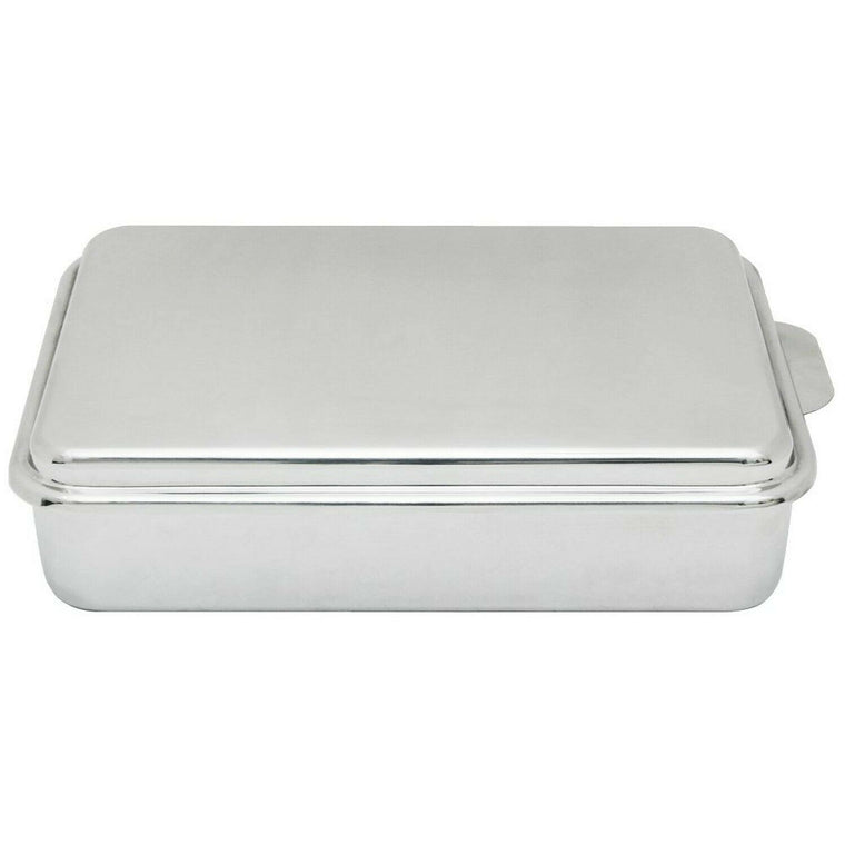Lindys 8W44 Covered 9 x 13-Inch Cake Pan, Stainless Steel
