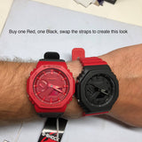 G-Shock GA2100-4A Analog-Digital Watch, Red