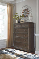 Mikalene B737-46 Six-Drawer Chest in Brown Metallic