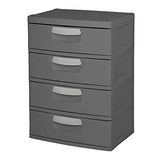 Sterilite Heavy-Duty Storage Cabinet with 4 Drawers, Gray