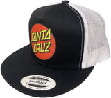 SANTA CRUZ Classic Dot High-Profile Mesh Trucker Hat, Black/White, One Size