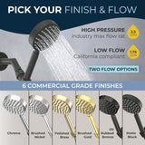 HammerHead Showers Oil Rubbed Bronze Handheld Shower Head with 6ft Hose, Brass Holder, Adjustable Bracket, Detachable Wand, and 1.75 GPM Low-Flow Water Saving Design