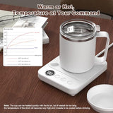 16oz Heated Coffee Mug and Electric Warmer Set with Smart Temperature Heating and Auto Shut-Off, Desk Cup Warmer for Home or Office, Black