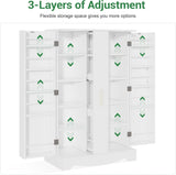 47-Inch Kitchen Pantry Cabinet with Drawer, Adjustable Shelves and White Finish for Home or Office Storage