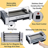 La Trevitt Commercial and Household Hot Dog Roller, 6-Capacity Sausage Grill Cooker for Family Use