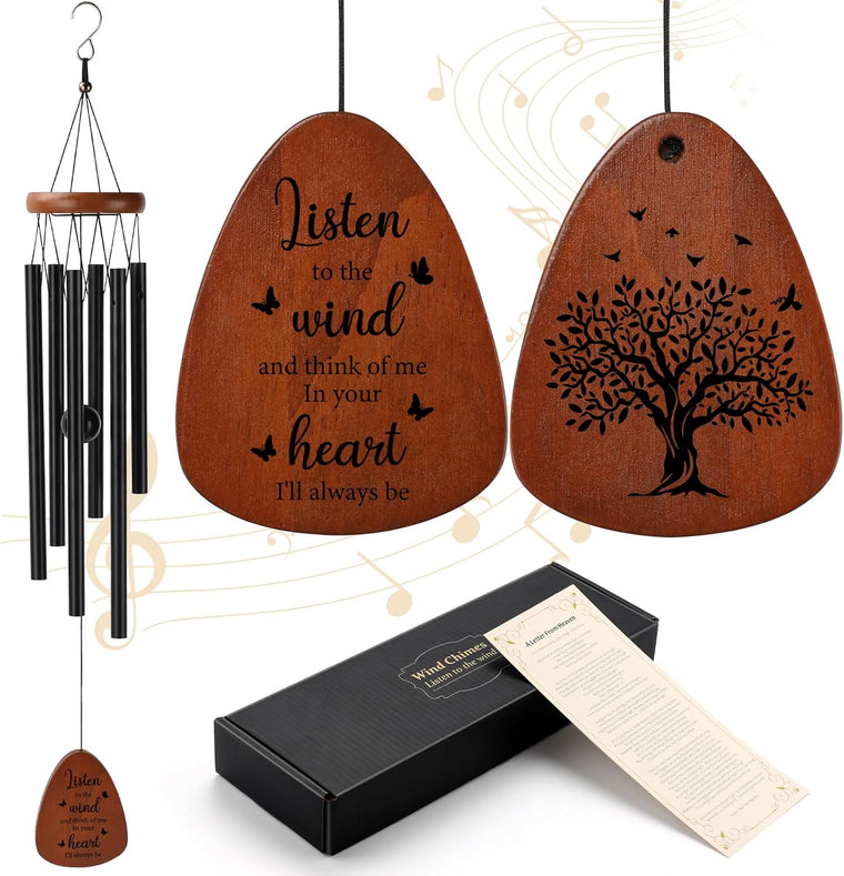 26-Inch Memorial Wind Chimes by PRSTENLY, Sympathy Remembrance Gift for Loss of a Loved One, Father, Mother, Son, Daughter, Friend, or Sister