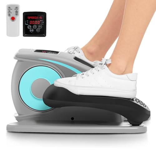 ANCHEER Under-Desk Elliptical Pedal Exerciser with Smart LCD Display & Remote, Quiet Low-Impact Seated Leg Workout for Seniors, Office or Home