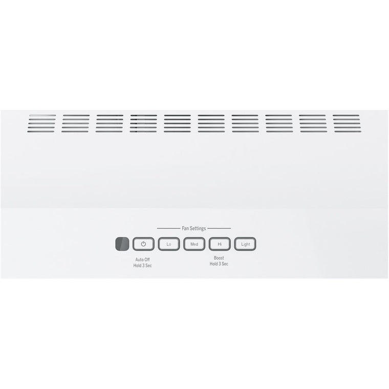 GE 30 Convertible Range Hood in White on White