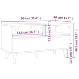 35.4 x 15.7 x 19.1 Inch High-Gloss White TV Stand with Storage Cabinet, Engineered Wood Low Console for Small Living Rooms, Bedrooms and Offices