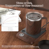 16oz Heated Coffee Mug and Electric Warmer Set with Smart Temperature Heating and Auto Shut-Off, Desk Cup Warmer for Home or Office, Black