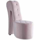 Best Master Furniture Tristram Velvet High-Heel Shoe Chair, Pink, 19 x 22