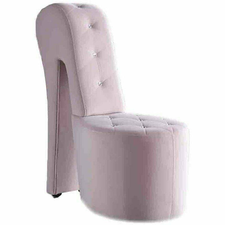 Best Master Furniture Tristram Velvet High-Heel Shoe Chair, Pink, 19 x 22