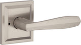 Pack of 2 Baldwin 93530-011 Torrey Pines Privacy Levers, Satin Nickel Handles with Slim Modern Contemporary Design for Bedroom and Bathroom Doors, Prestige Series