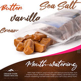 Oregon Farm Fresh Snacks Individually Wrapped Sea Salt and Vanilla Caramels, Soft Gluten-Free Chewy Candy, 16 oz