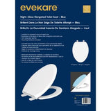 evekare Night Glow Toilet Seat in Blue, Soft Elongated Design with Closed Front
