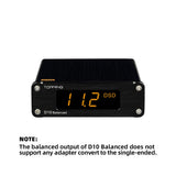 Topping D10 Balanced USB Digital-to-Analog Converter, ES9038Q2M XMOS XU208, PCM384KHz DSD256, TRS/XLR/Optical/Coax Outputs, Black