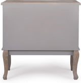 ClickDecor Thomas Antique Country-Style Dresser with 3 Drawers, Curved Legs and Black Ring Handles, Weathered Gray Wood Accent Furniture