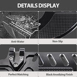 Chrome and Black Rear Passenger Foot Pegs for Harley-Davidson Touring, Street, Road King, Glide, Dyna, Sportster and Softail, CNC Edge-Cut Floorboard Mounts