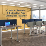 VaRoom Light Grey Desk Privacy Shield with Soundproofing, 48 W x 18??H, Cubicle-Style Divider Panel for Student Desks and Offices