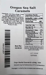 Oregon Farm Fresh Snacks Individually Wrapped Sea Salt and Vanilla Caramels, Soft Gluten-Free Chewy Candy, 16 oz