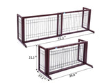 samnewrate Freestanding Adjustable Pet Gate for Dogs, Solid Wood Indoor Safety Gate