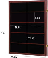 Black 35-Card Sports Trading Card Display Case with UV Protection, Clear View, Lockable Wall Cabinet and Baseball or Basketball Card Frame