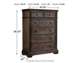 Mikalene B737-46 Six-Drawer Chest in Brown Metallic