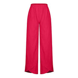 Womens Loose Wide-Leg Harem Pants in Cotton Linen, Solid-Color Summer Design with Pockets and Comfortable Sweatpant Styling