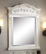 Ellenton 30.75-Inch Antique-Style Bathroom Vanity and Mirror Set, White, HF-080W-AW-BS-MIR