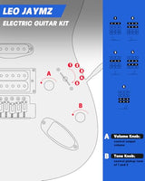 Leo Jaymz 39-Inch Full-Size ST-Style Electric Guitar Starter Kit with SSH Pickup, 5W Portable Amp, Tuner, Gig Bag, Strap and Accessories, Violet Ocean