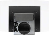 FIREGAS 36-Inch Island Range Hood with 450 CFM Ventilation, Chimney, Tempered Glass, 4 LED Lights, 3-Speed Touch Control, Permanent and Charcoal Filters