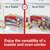Red Hamilton Beach Toastation 22724, Combining a 2-Slice Toaster with Toaster Oven