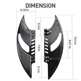 Chrome and Black Rear Passenger Foot Pegs for Harley-Davidson Touring, Street, Road King, Glide, Dyna, Sportster and Softail, CNC Edge-Cut Floorboard Mounts