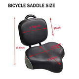 WEEROCK Oversized Bicycle Saddle with Supportive Backrest, Soft PU Cushion Replacement Seat for Mountain Bikes, MTB, Tricycles and Commuter Bikes