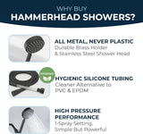 HammerHead Showers Oil Rubbed Bronze Handheld Shower Head with 6ft Hose, Brass Holder, Adjustable Bracket, Detachable Wand, and 1.75 GPM Low-Flow Water Saving Design