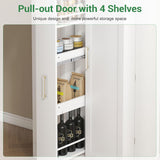 47-Inch Kitchen Pantry Cabinet with Drawer, Adjustable Shelves and White Finish for Home or Office Storage