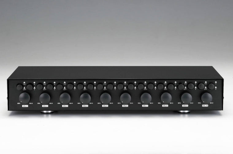 SPECIALTYAV 10-Zone Speaker Selector, Pair-Speaker Switching with Volume Level Control