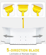Outvita Wheeled Snow Plow Shovel with 29-Inch Wide by 18-Inch Long Blade, Adjustable Angle and Height, Padded Handle for Driveways and Pavement, Yellow